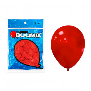 GLOBO DE LATEX LISO ROJO R12 X12 (PQTX12)