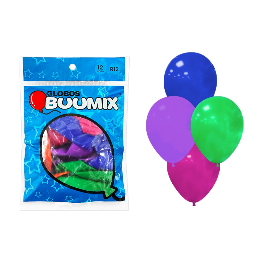 GLOBO DE LATEX LISO SURTIDO R12X12 (PQTX12)´