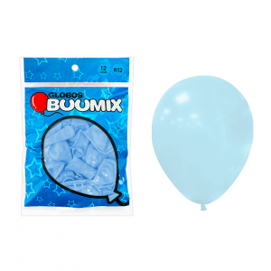 GLOBO DE LATEX AZUL PASTEL  R12X12 (PQTX12)´