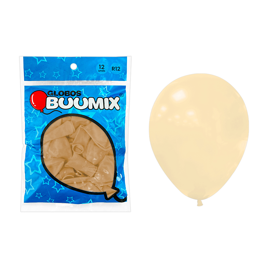 GLOBO DE LATEX CAFE PASTEL R12X12 (PQTX12)´
