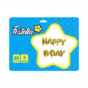 GLOBO HAPPY B.DAY DORADO