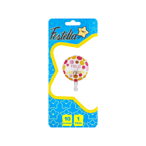 GLOBO FELIZ CUMPLEAÑOS 10" (PQTX25)