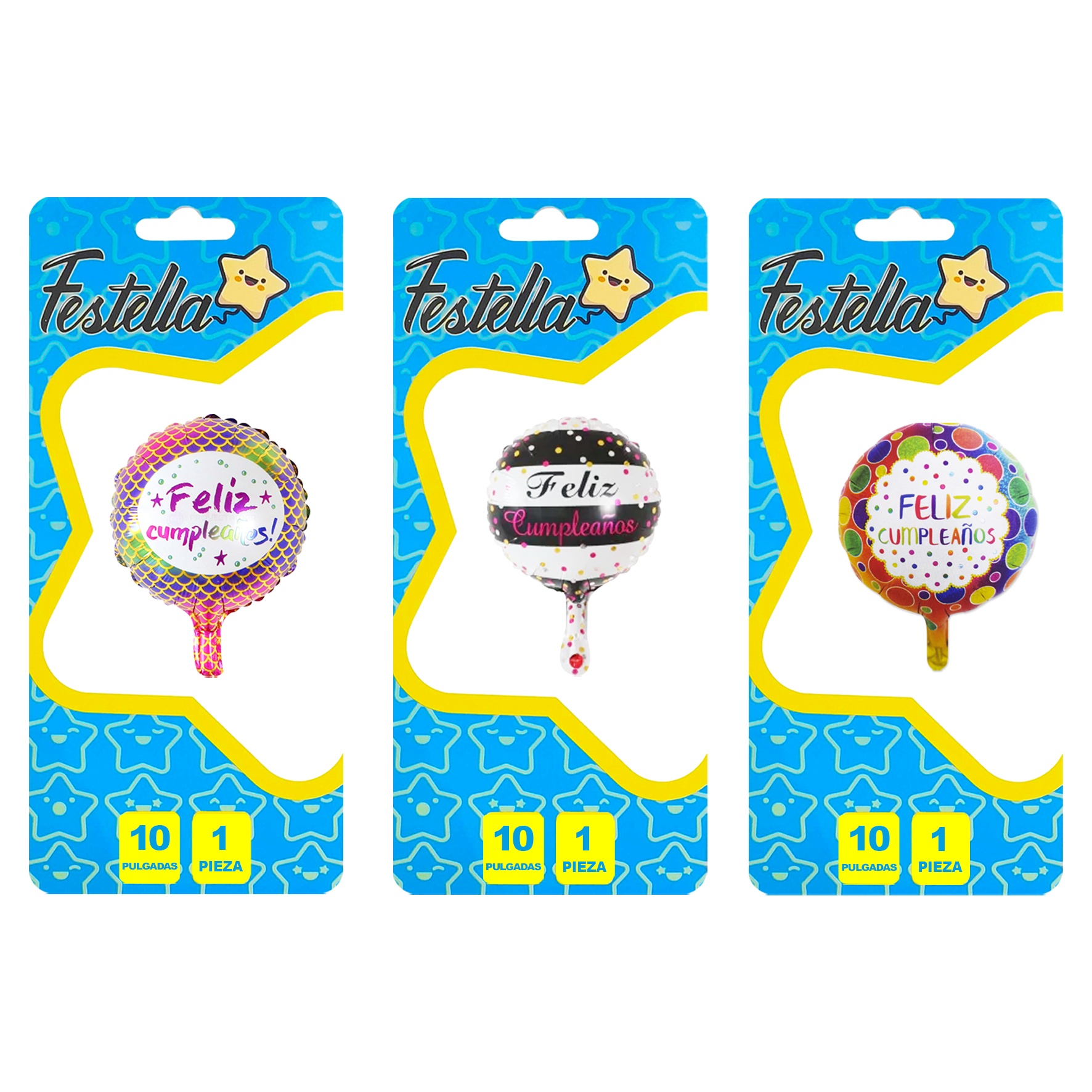 GLOBO FELIZ CUMPLEAÑOS 10" (PQTX25)