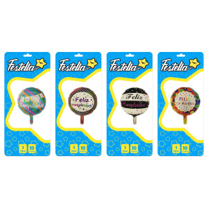 GLOBO FELIZ CUMPLEAÑOS 10" (PQTX25)