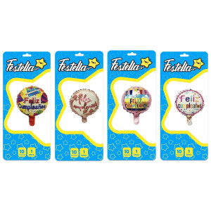 GLOBO FELIZ CUMPLEAÑOS 10"(PQTX25)