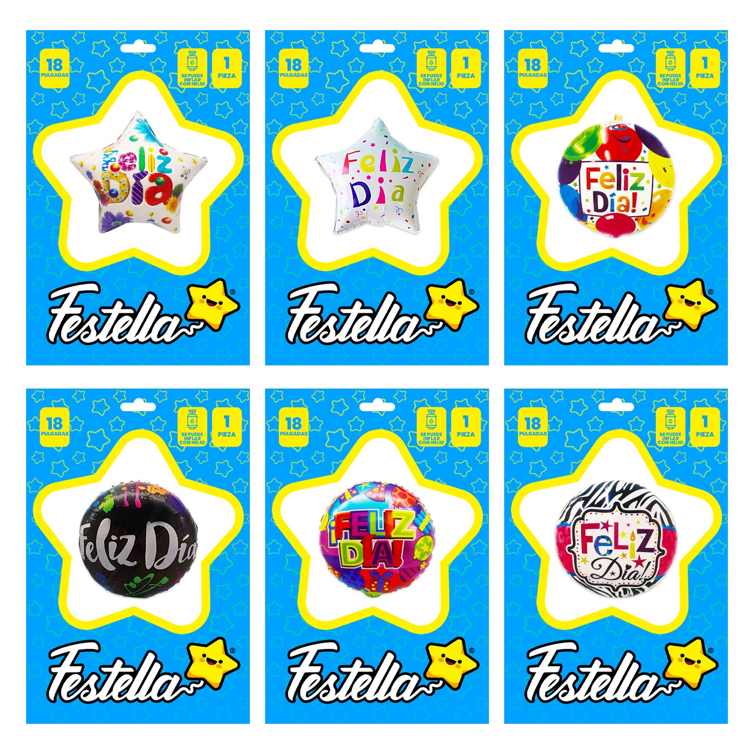 GLOBO FELIZ DIA 18"(PQTX25)