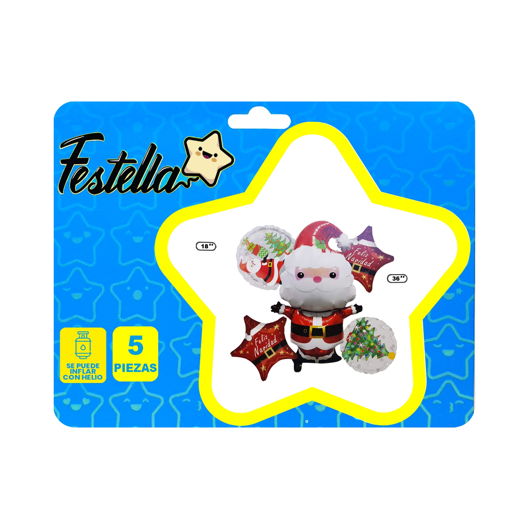 KIT GLOBO PAPA NOEL NAVIDEÑO X5