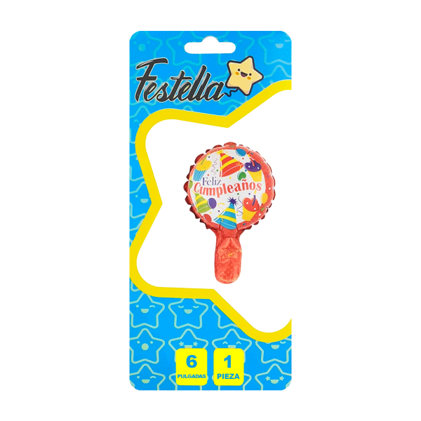 GLOBO FELIZ CUMPLEAÑOS 6"(PQTX25)
