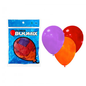 GLOBO DE LATEX LISO R9X12 SURTIDO (PQTX12)