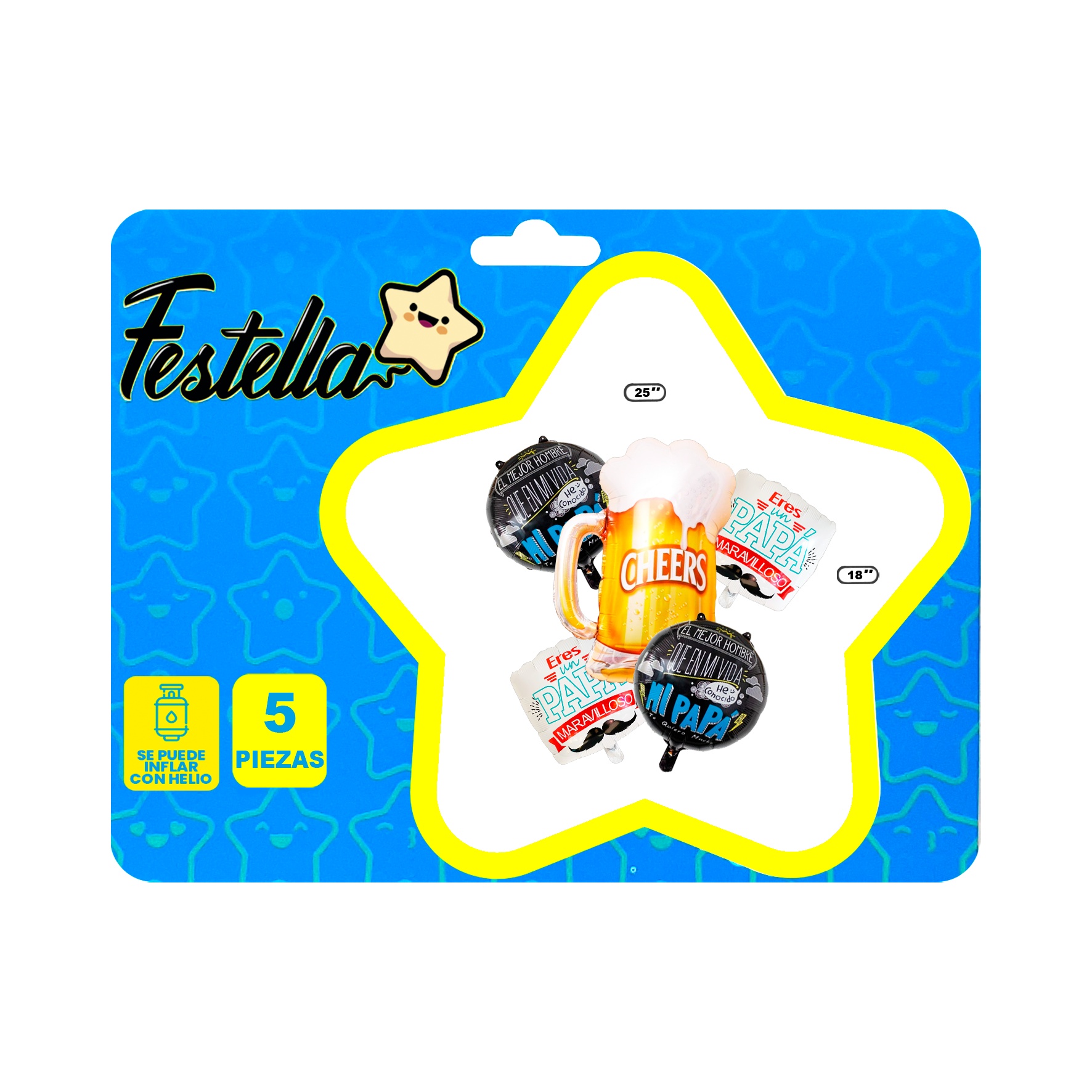 KIT GLOBO CERVEZA FELIZ DIA PAPA X5(PQTX12).