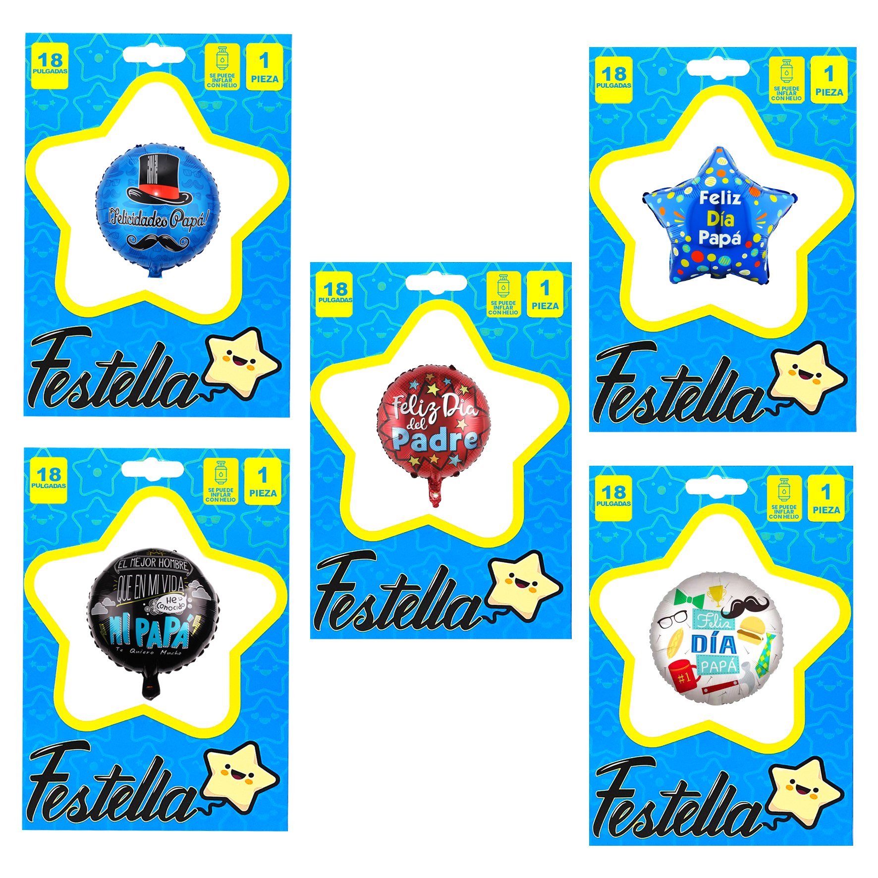 GLOBO SURTIDO PAPA 18"(PQTX25)