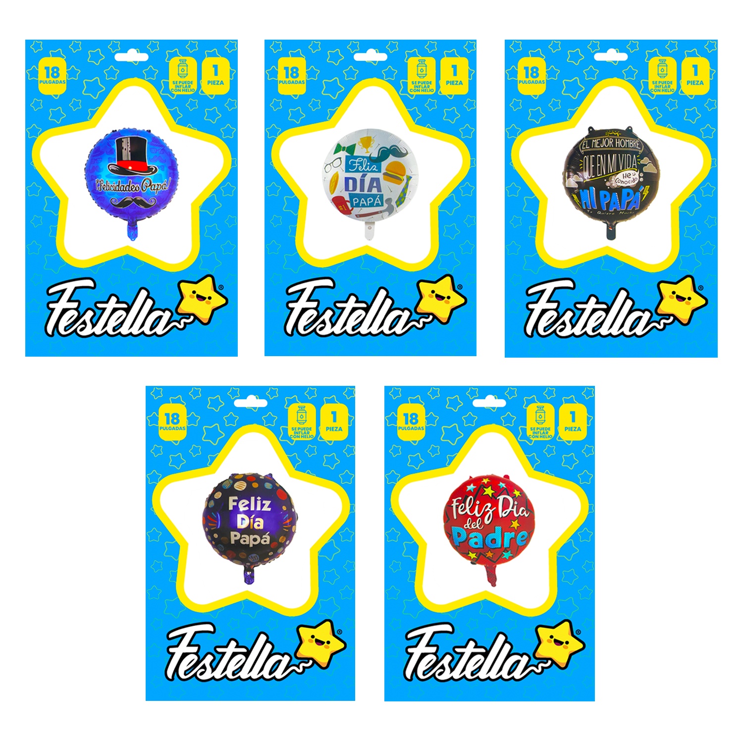 GLOBO SURTIDO PAPA 18"(PQTX25)