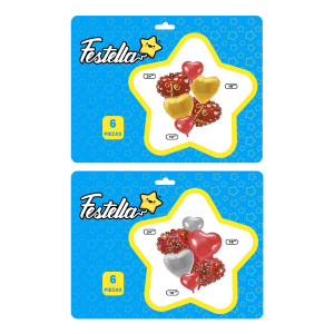 KIT GLOBO CORAZON TE AMO X6 (PQTX12):