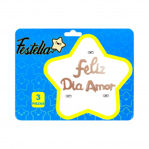 GLOBO FELIZ DIA AMOR PALO ROSA X3.(PQTX12):