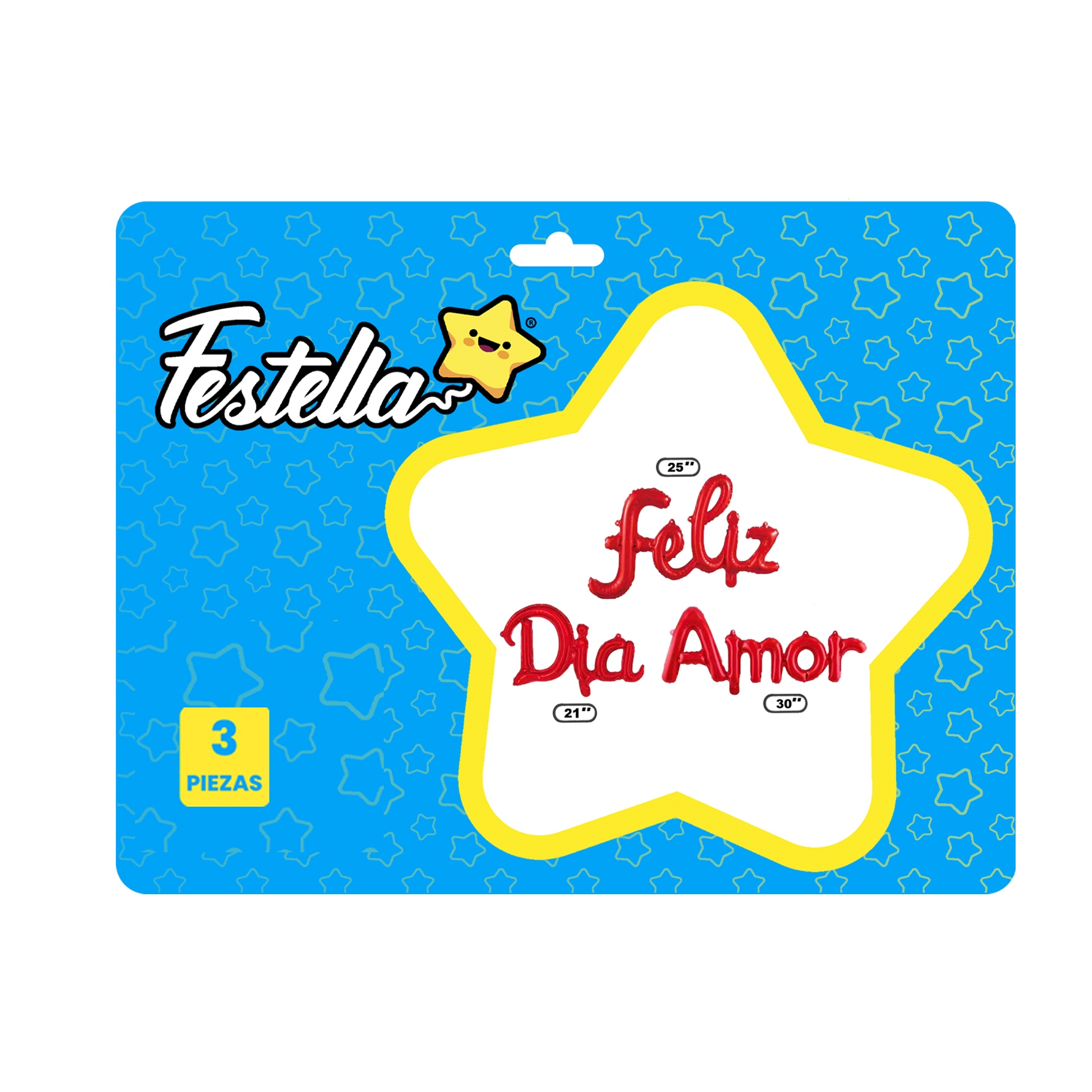 GLOBO FELIZ DIA AMOR ROJO X3.(PQTX12):