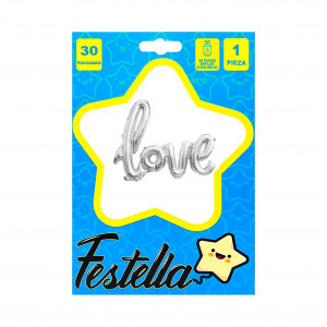 GLOBO LOVE PLATEADO 30".(PQTX25):