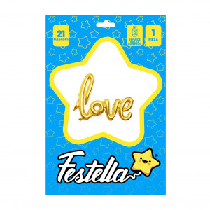 GLOBO LOVE DORADO 21" (PQTX25)