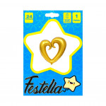 GLOBO CORAZON CURSIVO DORADO 24" (PQTX25):