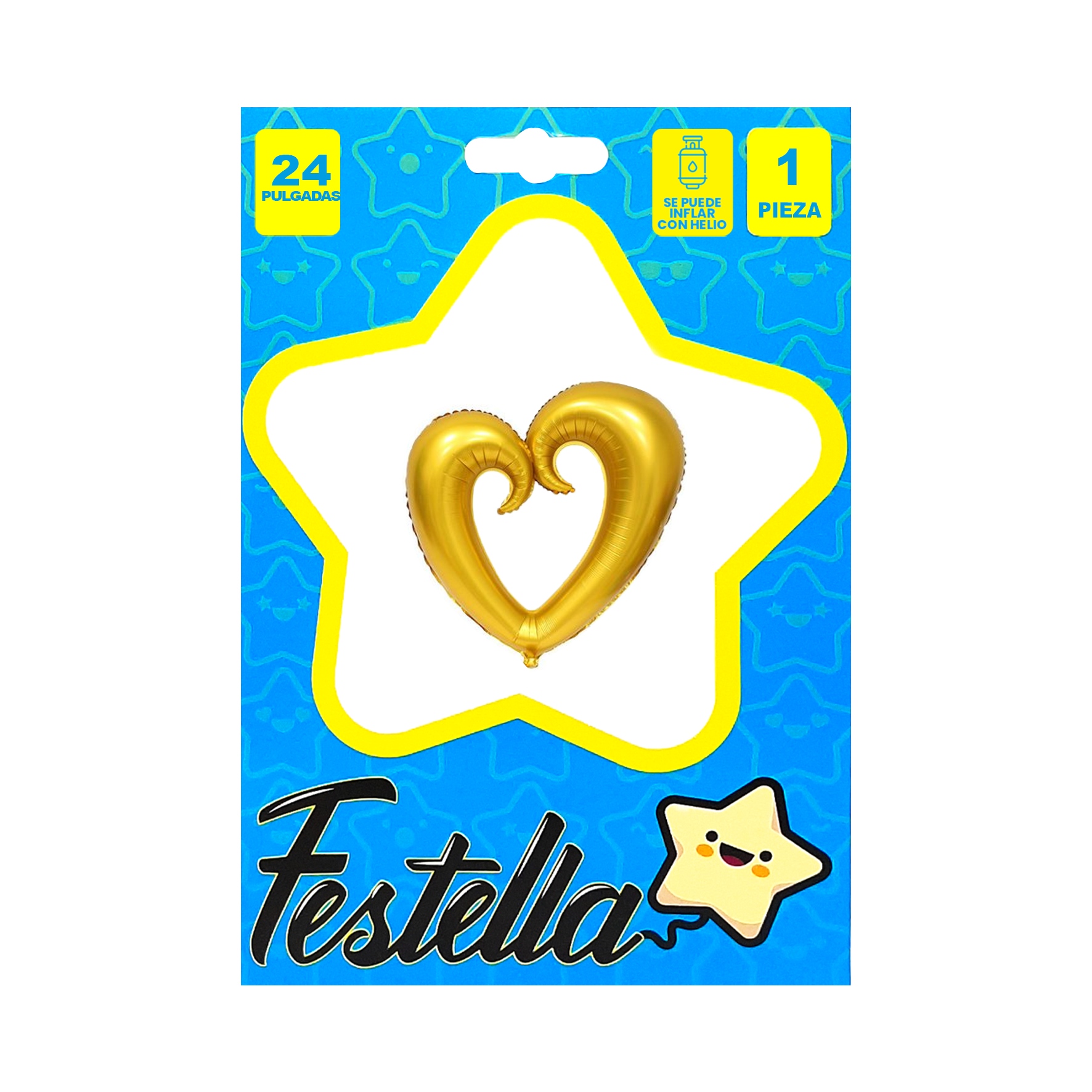 GLOBO CORAZON CURSIVO DORADO 24" (PQTX25):