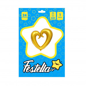 GLOBO CORAZON CURSIVO DORADO 24" (PQTX25):