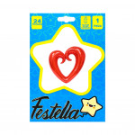 GLOBO CORAZON CURVISO ROJO 24" (PQTX25)