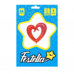 GLOBO CORAZON CURVISO ROJO 24" (PQTX25)