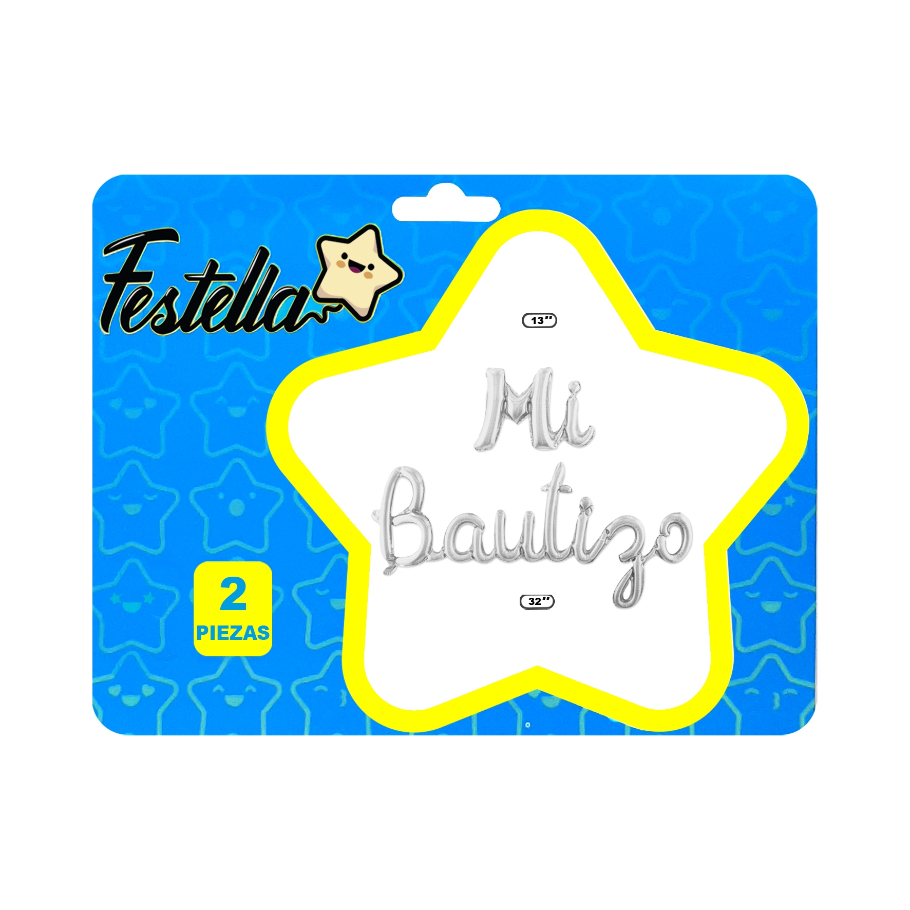 GLOBO MI BAUTIZO PLATEADO X2(PQTX12)