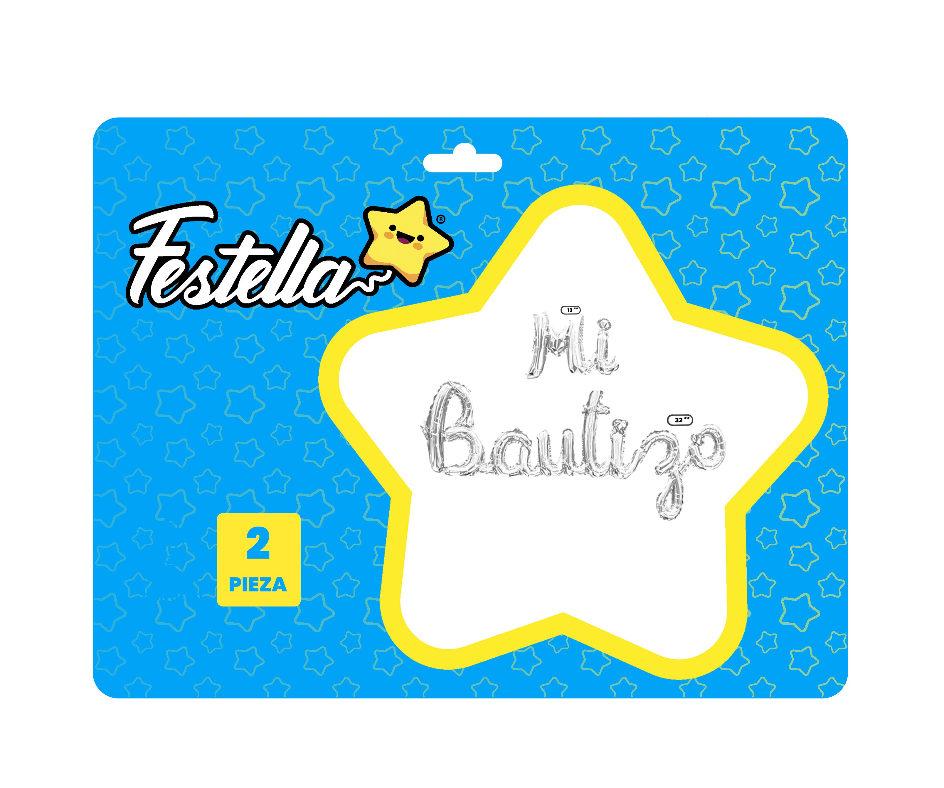 GLOBO MI BAUTIZO PLATEADO X2(PQTX12)