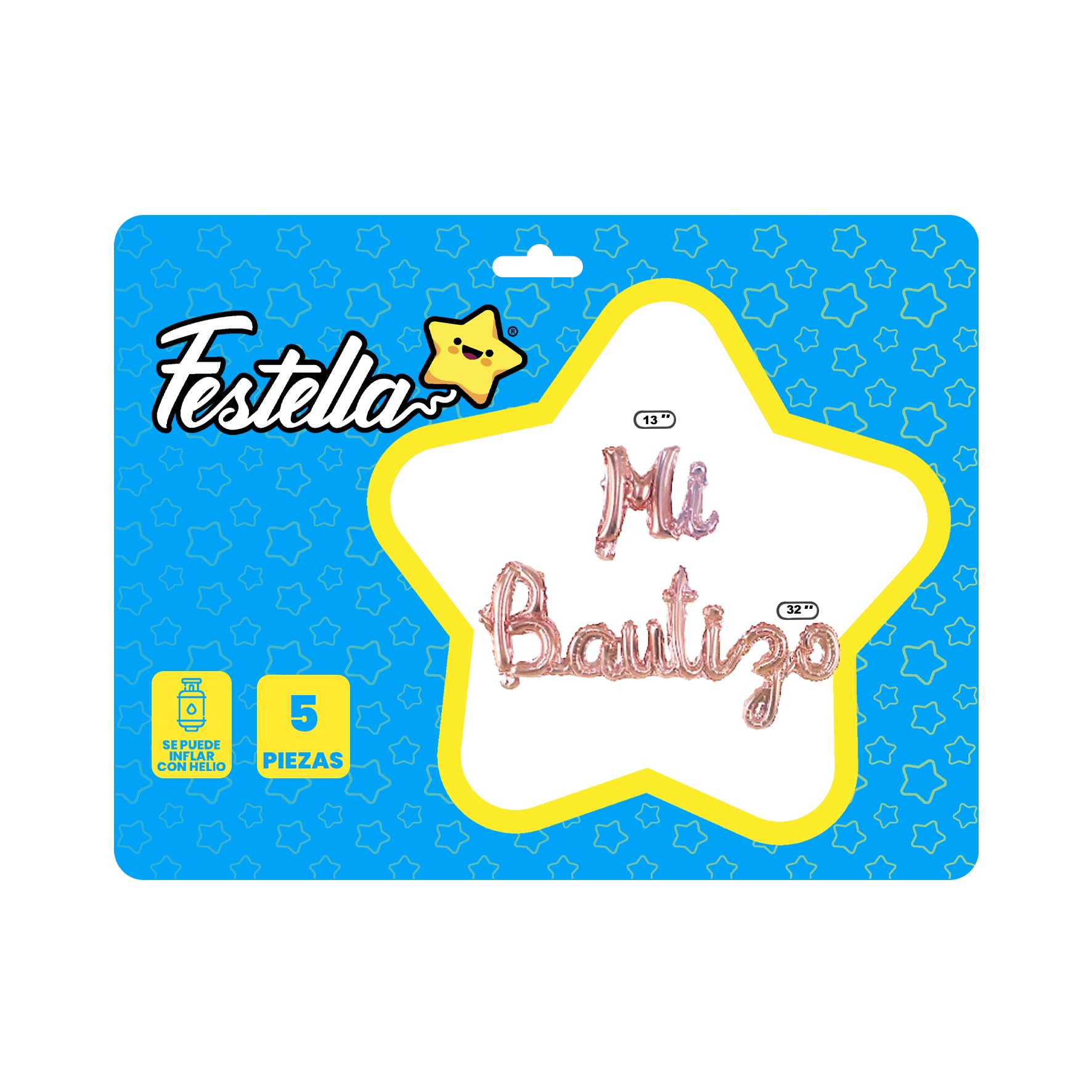 GLOBO MI BAUTIZO PALO DE ROSA X2(PQTX12)