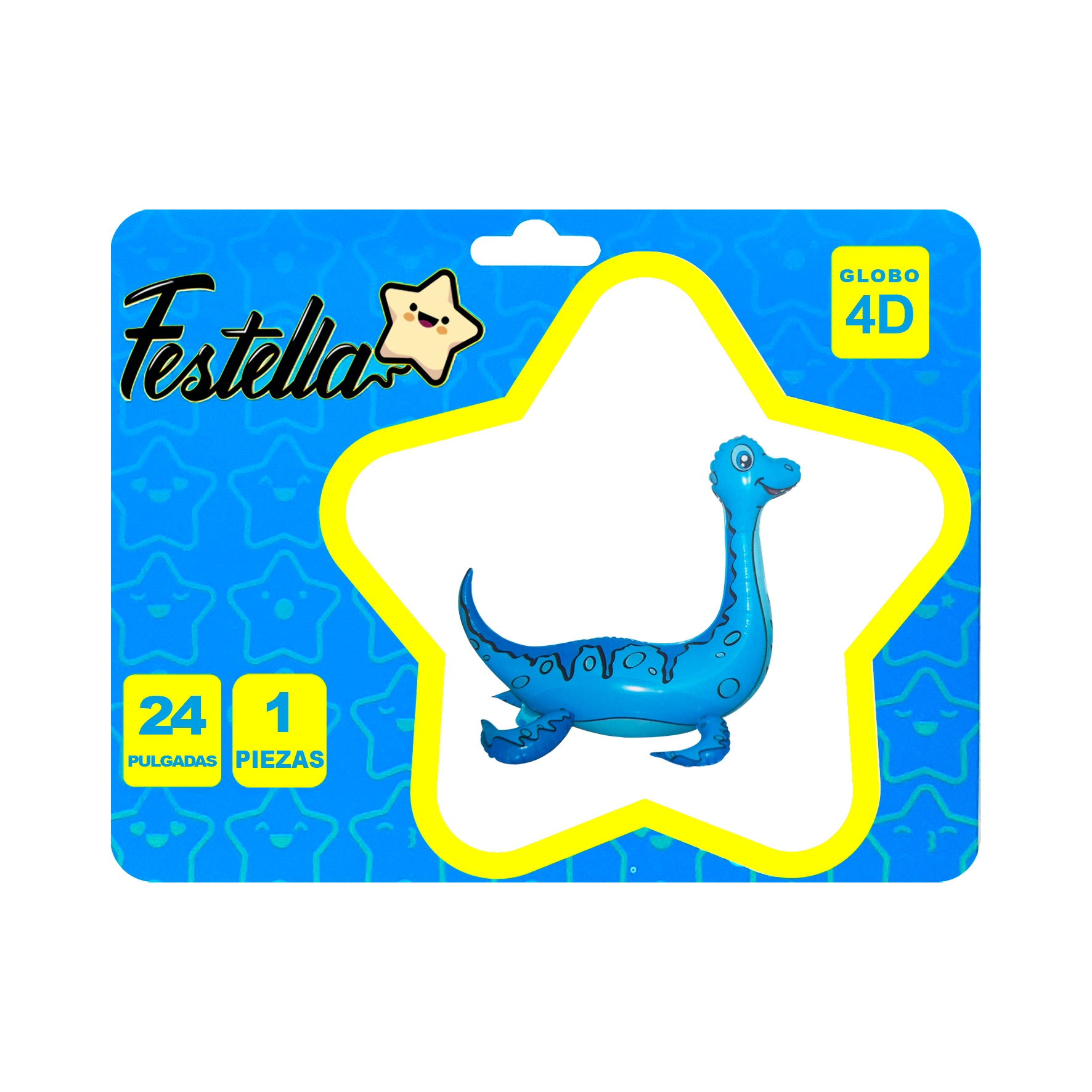 GLOBO DINOSAURIO AZUL 24" 4D;(PQTX12)