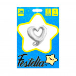 GLOBO CORAZON PLATEADO 36".(PQTX25):