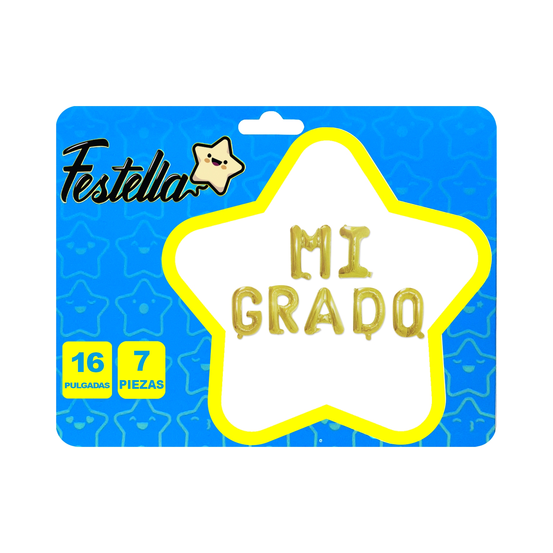 GLOBO MI GRADO 16"X7 DORADO(PQTX12)