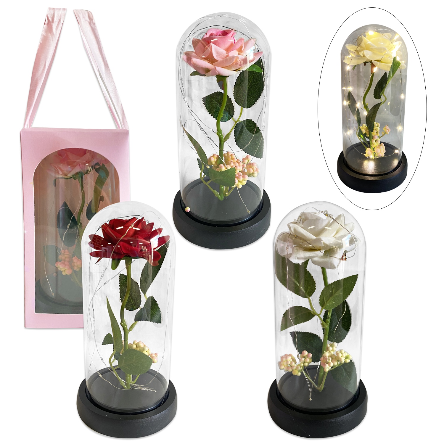 ROSA ENCAPSULADA CON LUZ: