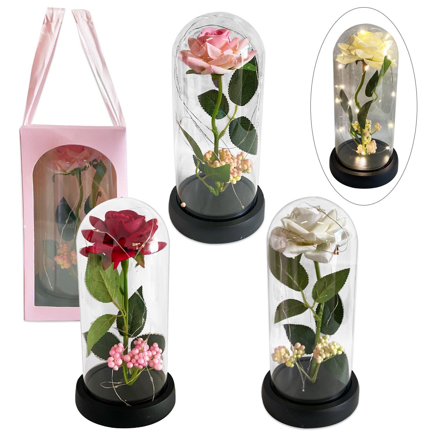 ROSA ENCAPSULADA CON LUZ: