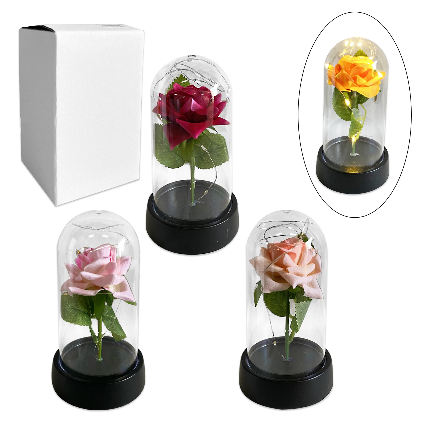 ROSA ENCAPSULADA CON LUZ: