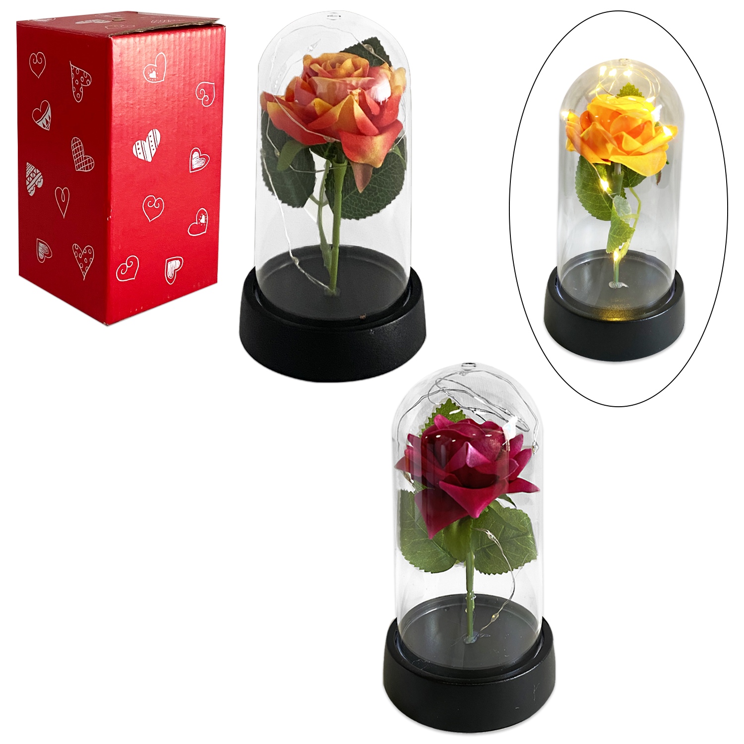 ROSA ENCAPSULADA CON LUZ: