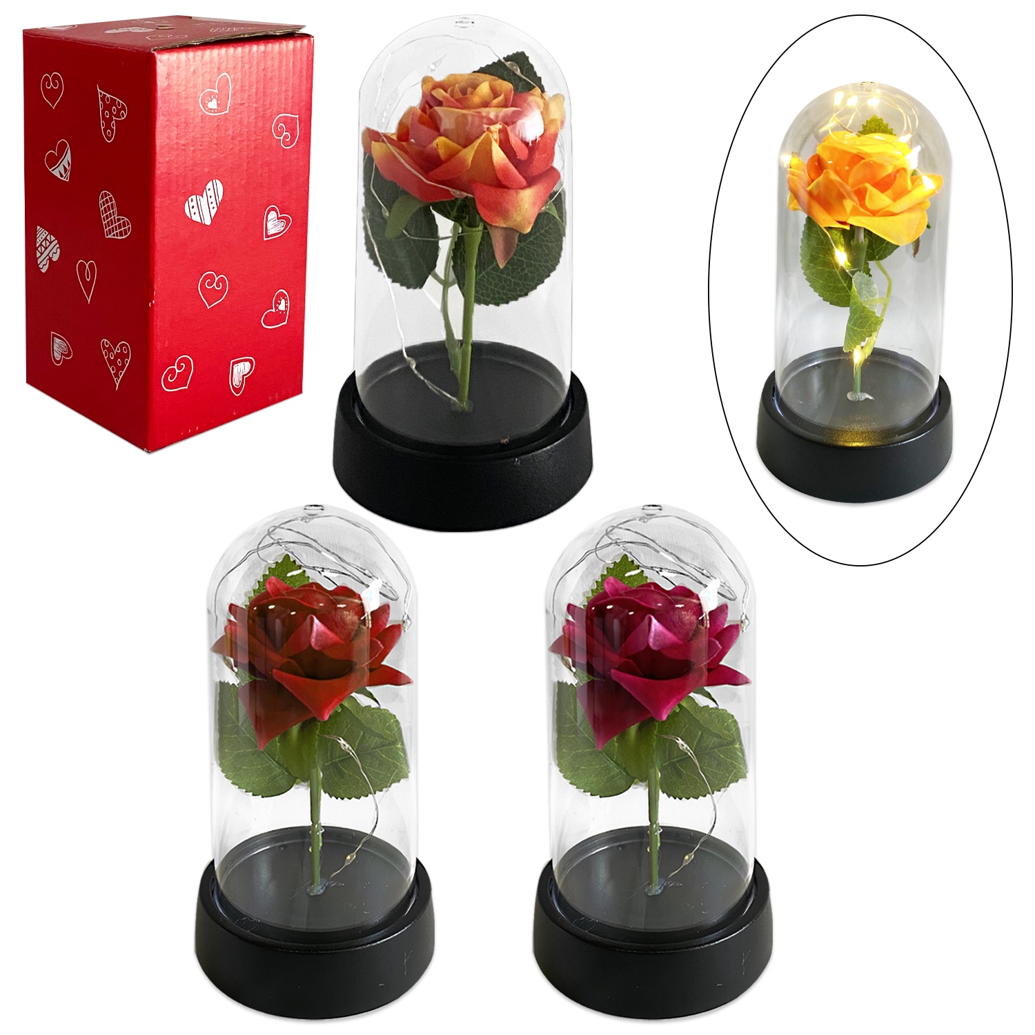 ROSA ENCAPSULADA CON LUZ: