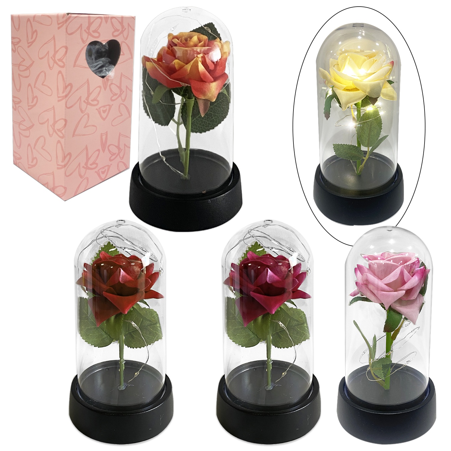 ROSA ENCAPSULADA CON LUZ: