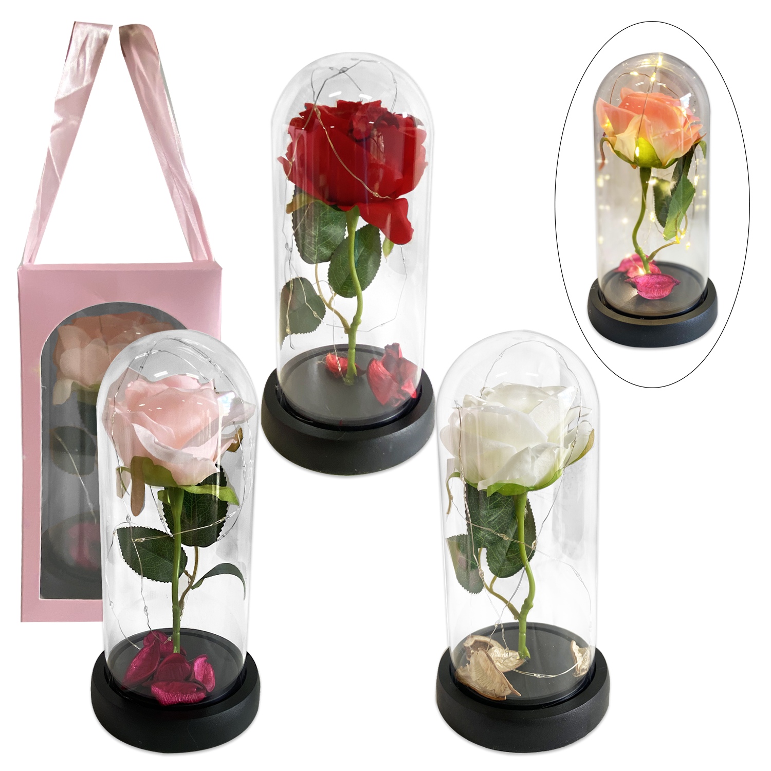 ROSA ENCAPSULADA CON LUZ: