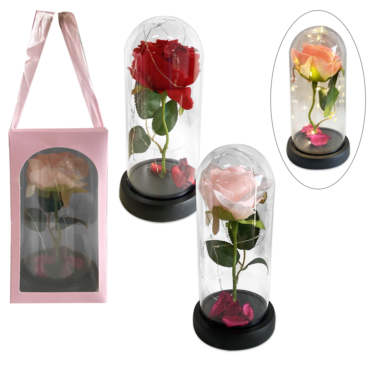 ROSA ENCAPSULADA CON LUZ: