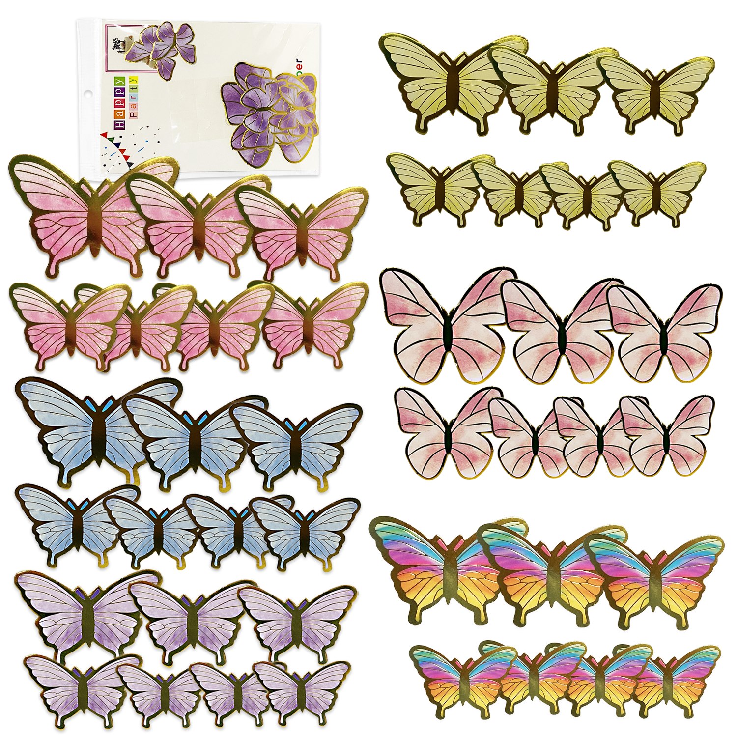 MARIPOSAS DECORATIVAS X10 (PQTX20)