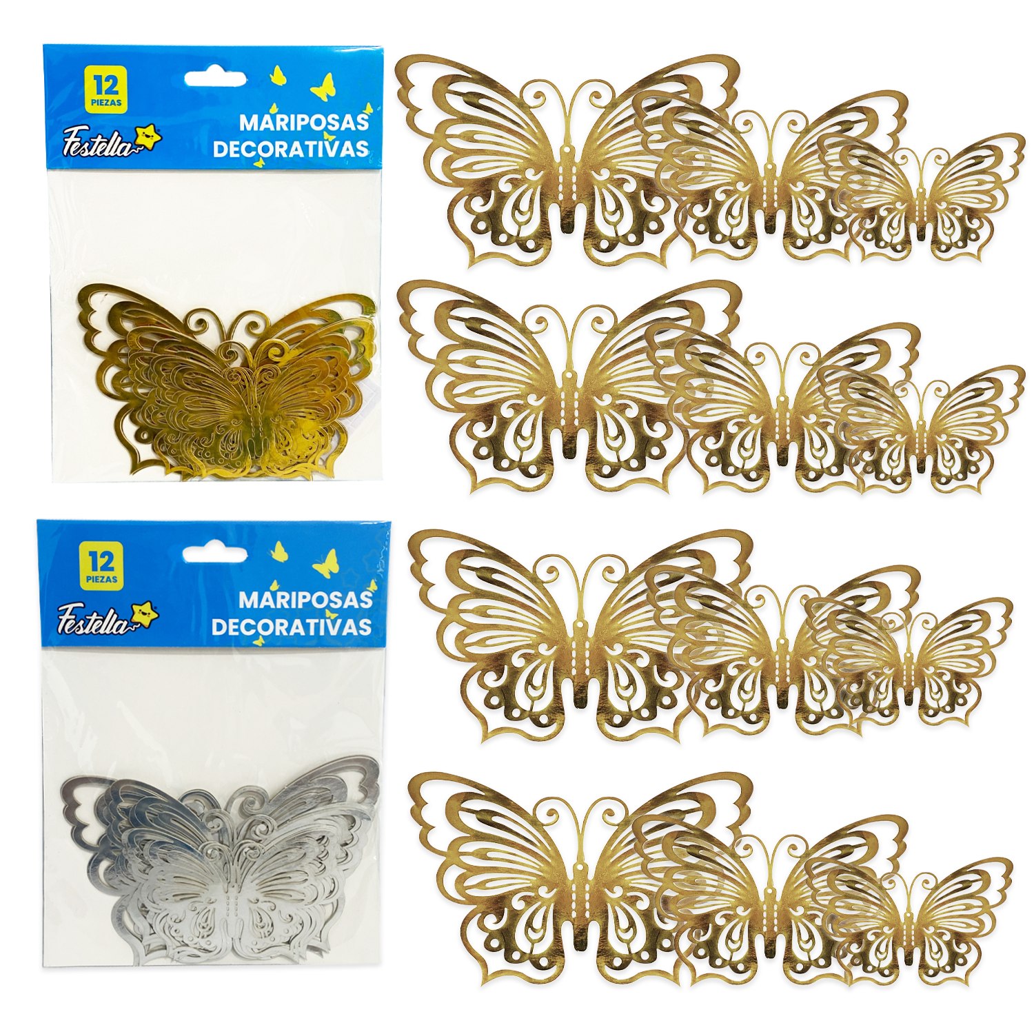 MARIPOSAS DECORATIVAS (PQTX12)