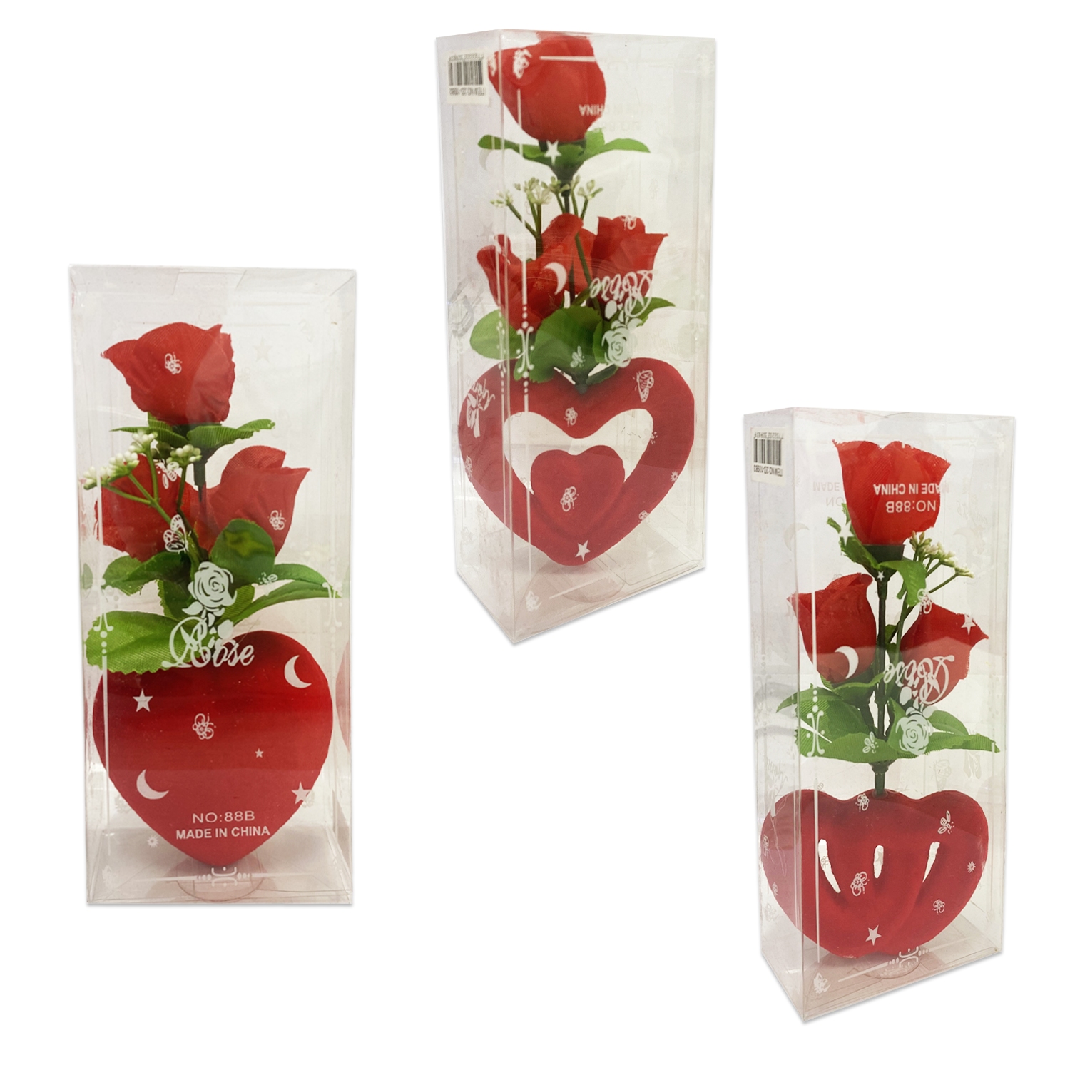 ROSAS CON CORAZON FELIZ DIA EN ACETATO: