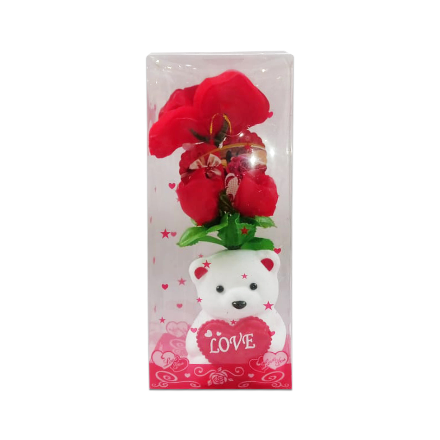 ROSAS CON OSO FELIZ DIA EN ACETATO:
