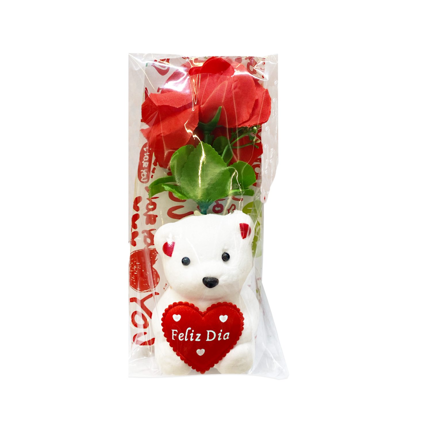 ROSAS CON OSO FELIZ DIA EN ACETATO: