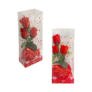 ROSAS CON CORAZON FELIZ DIA EN ACETATO: