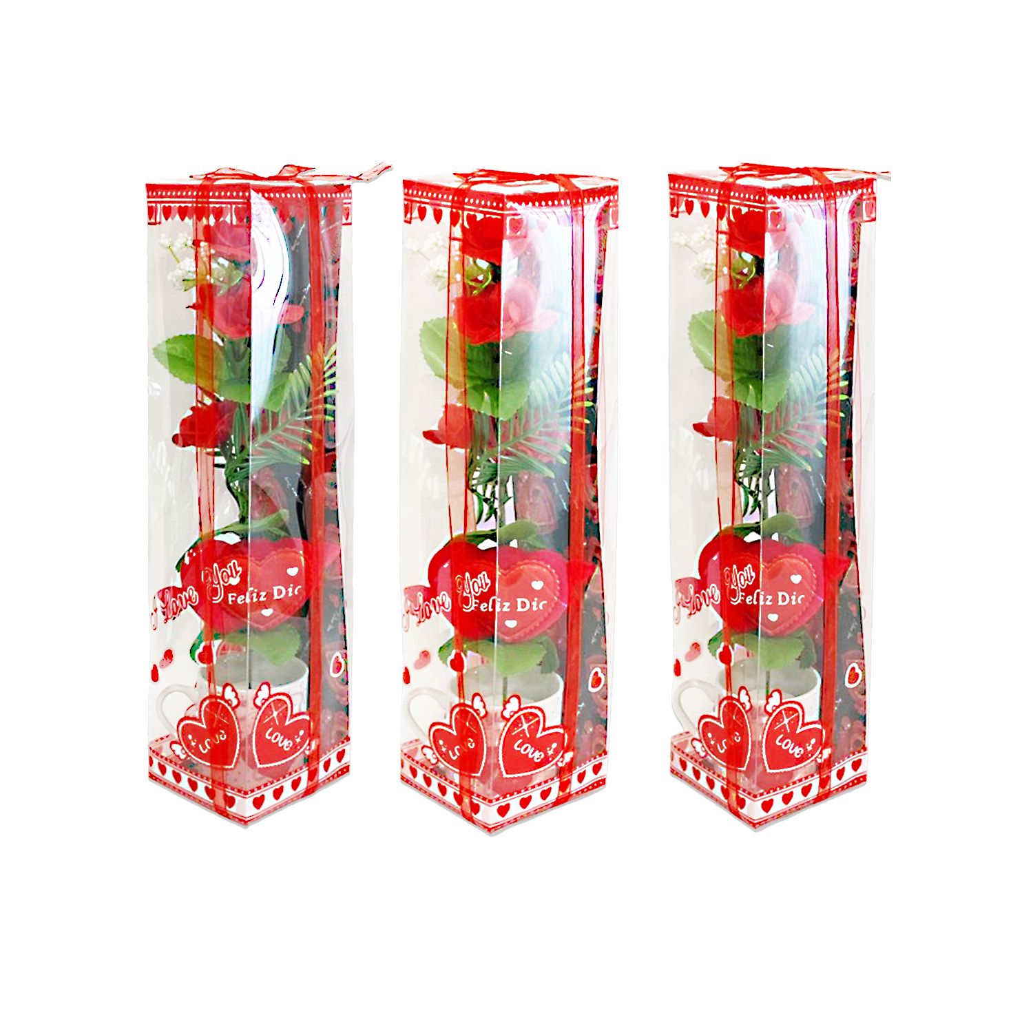 ROSAS CON VASO Y CORAZON EN ACETATO: