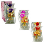 ADORNO DECORATIVO ROSA TORNASOL EN VIDRIO: