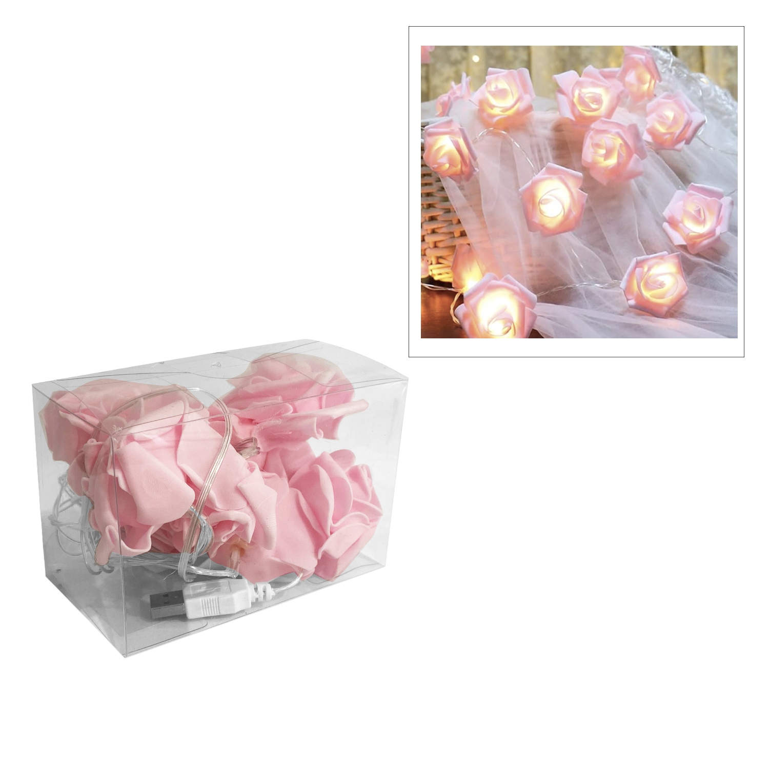 ROSAS ROSADAS CON LUZ (USB):