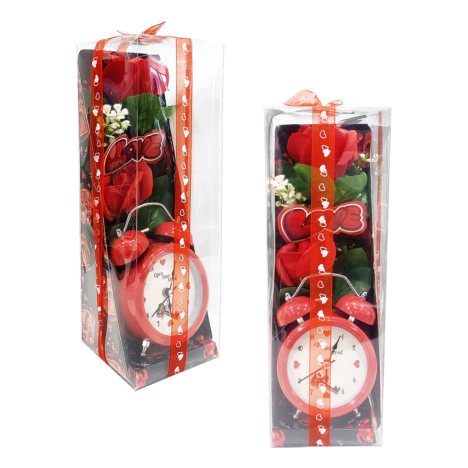 ROSAS CON RELOJ DESPERTADOR EN ACETATO:
